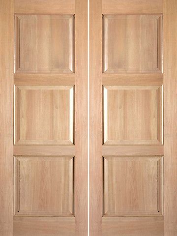 WDMA 48x80 Door (4ft by 6ft8in) Interior Swing Tropical Hardwood Rustic-4 3 Panel Double Door 1