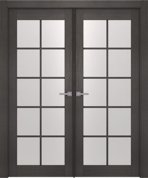 WDMA 48x80 Door (4ft by 6ft8in) Interior Swing Prefinished Aditi 10 Lite Legna Nera Modern Double Door 1