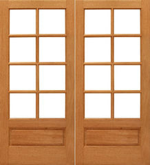 WDMA 48x80 Door (4ft by 6ft8in) Interior Barn Mahogany 8-lite Brazilian 1 Panel IG Glass Double Door 1