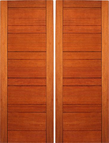 WDMA 48x96 Door (4ft by 8ft) Interior Swing Mahogany RB-01 Contemporary Modern Double Door 1