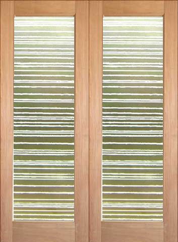 WDMA 48x96 Door (4ft by 8ft) Interior Swing Tropical Hardwood Conemporary Double Door FG-13 Clouds Glass 1