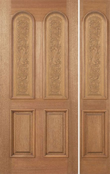 WDMA 50x80 Door (4ft2in by 6ft8in) Exterior Mahogany Legacy Single Door/1side Carved Panel 1