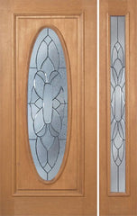 WDMA 50x80 Door (4ft2in by 6ft8in) Exterior Mahogany Gilman Single Door/1side w/ BO Glass 1