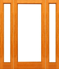 WDMA 52x80 Door (4ft4in by 6ft8in) French Oak Red -1-lite Red IG Glass Side lights Door 1