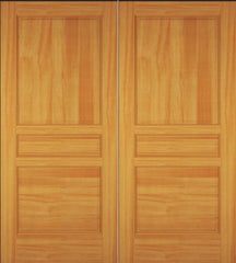WDMA 52x96 Door (4ft4in by 8ft) Exterior Swing Pine Wood 3 Panel Double Door 1