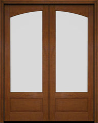 WDMA 52x96 Door (4ft4in by 8ft) Interior Swing Mahogany Double 3/4 Arch Lite Exterior or Door 4