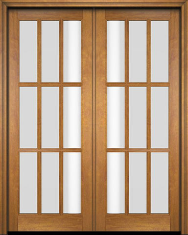 WDMA 52x96 Door (4ft4in by 8ft) Exterior Barn Mahogany 9 Lite TDL or Interior Double Door 1