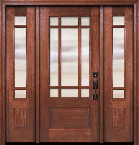 WDMA 56x80 Door (4ft8in by 6ft8in) Exterior Mahogany 80in 2/3 Lite Marginal 9 Lite SDL DoorCraft Door /2side 1