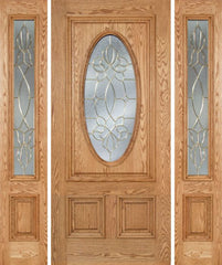 WDMA 58x80 Door (4ft10in by 6ft8in) Exterior Oak Watson Single Door/2side w/ CO Glass 1