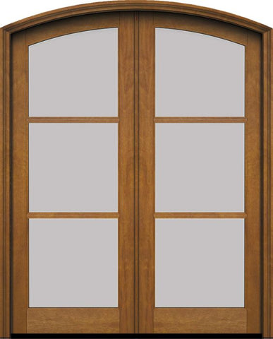 WDMA 60x78 Door (5ft by 6ft6in) Exterior Swing Mahogany Arch 3 Lite Arch Top Double Entry Door 1
