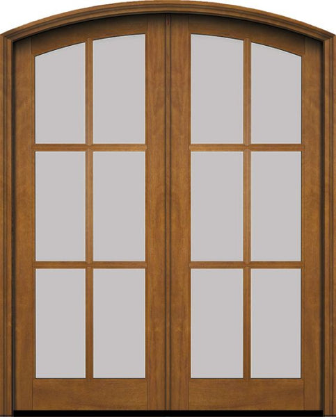 WDMA 60x78 Door (5ft by 6ft6in) Exterior Swing Mahogany Arch 6 Lite Arch Top Double Entry Door 1