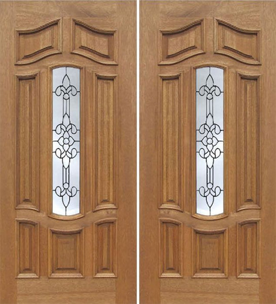 WDMA 60x80 Door (5ft by 6ft8in) Exterior Mahogany Palisades Double Door w/ U Glass 1