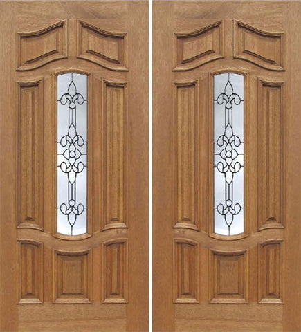 WDMA 60x80 Door (5ft by 6ft8in) Exterior Mahogany Palisades Double Door w/ U Glass 1