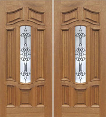 WDMA 60x80 Door (5ft by 6ft8in) Exterior Mahogany Palisades Double Door w/ U Glass 1