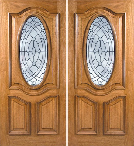 WDMA 60x80 Door (5ft by 6ft8in) Exterior Mahogany La Jolla Double Door w/ EE Glass 1
