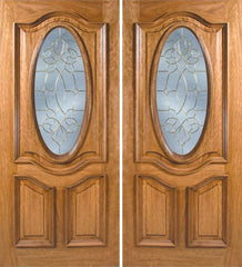 WDMA 60x80 Door (5ft by 6ft8in) Exterior Mahogany La Jolla Double Door w/ OC Glass 1