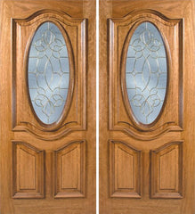 WDMA 60x80 Door (5ft by 6ft8in) Exterior Mahogany La Jolla Double Door w/ BO Glass - 6ft8in Tall 1