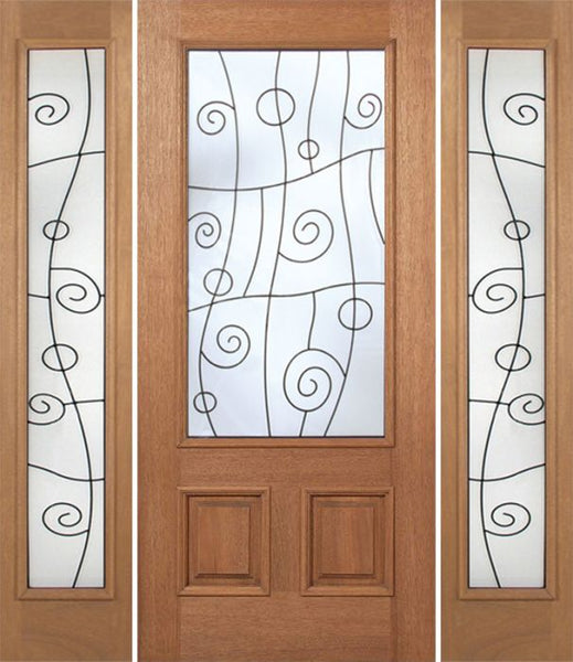 WDMA 60x80 Door (5ft by 6ft8in) Exterior Mahogany Barcelona Single Door/2side 1