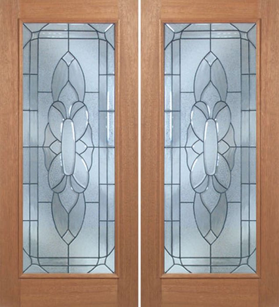 WDMA 60x80 Door (5ft by 6ft8in) Exterior Mahogany Livingston Double Door w/ BO Glass - 6ft8in Tall 1