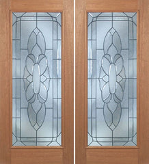 WDMA 60x80 Door (5ft by 6ft8in) Exterior Mahogany Livingston Double Door w/ BO Glass - 6ft8in Tall 1