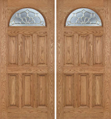 WDMA 60x80 Door (5ft by 6ft8in) Exterior Oak Merritt Double Door w/ A Glass 1