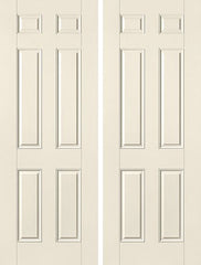 WDMA 60x96 Door (5ft by 8ft) Exterior Smooth 8ft 6 Panel Star Double Door 1