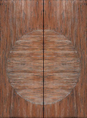 WDMA 60x96 Door (5ft by 8ft) Exterior Mahogany Japanese Style Hand Carved Double Door 1