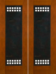 WDMA 60x96 Door (5ft by 8ft) Exterior Mahogany 2-1/4in Thick Modern Double Doors Heavy Iron Work 1