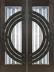 WDMA 60x96 Door (5ft by 8ft) Exterior Mahogany Pair of 2-1/4in Thick Doors Art Glass Iron Work 1