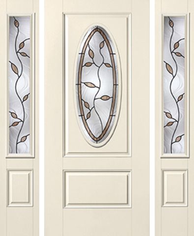 WDMA 62x80 Door (5ft2in by 6ft8in) Exterior Smooth Avonlea 3/4 Captured Oval Lite 1 Panel Star Door 2 Sides 1