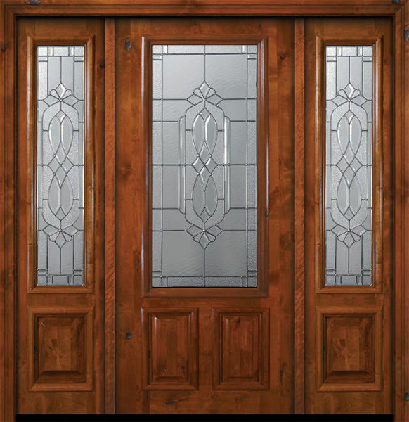 WDMA 64x80 Door (5ft4in by 6ft8in) Exterior Knotty Alder 36in x 80in 2/3 Lite Kensington Alder Door /2side 1