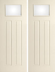 WDMA 64x96 Door (5ft4in by 8ft) Exterior Smooth 8ft Satin Etch 2 Panel Craftsman Star Single Door 1
