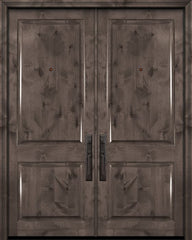 WDMA 64x96 Door (5ft4in by 8ft) Exterior Knotty Alder 96in Double 2 Panel Estancia Alder Door 1