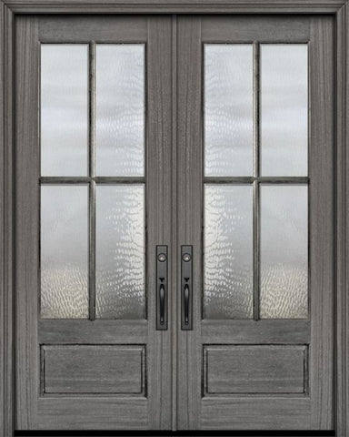 WDMA 64x96 Door (5ft4in by 8ft) Exterior Mahogany 96in Double 3/4 Lite 4 Lite SDL DoorCraft Door 1
