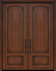 WDMA 64x96 Door (5ft4in by 8ft) Exterior Cherry IMPACT | 96in Double 2 Panel Arch or Knotty Alder Door 1