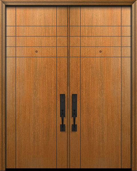 WDMA 64x96 Door (5ft4in by 8ft) Exterior Mahogany 96in Double Fleetwood Solid Contemporary Door 1