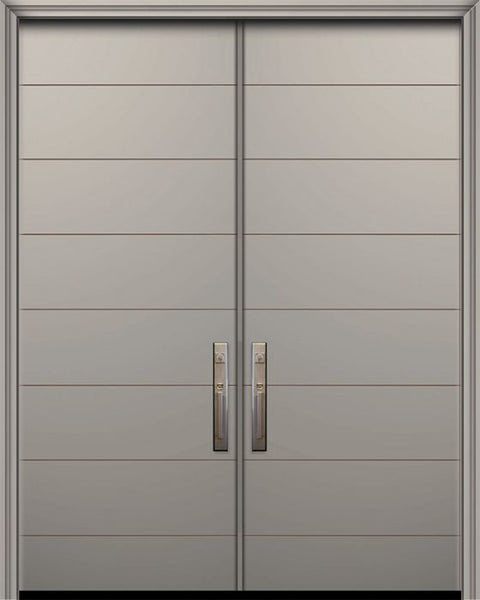 WDMA 64x96 Door (5ft4in by 8ft) Exterior Smooth IMPACT | 96in Double Westwood Solid Contemporary Door 1