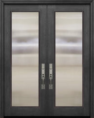 WDMA 64x96 Door (5ft4in by 8ft) Patio Cherry 96in Double Full Lite Privacy Glass Door 1