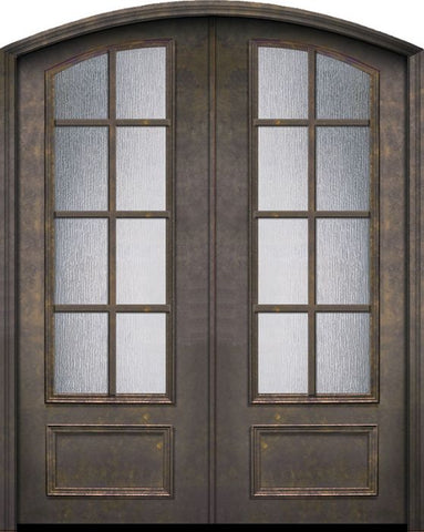 WDMA 64x96 Door (5ft4in by 8ft) Patio 96in ThermaPlus Steel 8 Lite Arch Top Arch Lite SDL Double Door 1