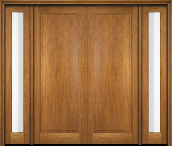 WDMA 68x78 Door (5ft8in by 6ft6in) Exterior Swing Mahogany Full Raised Panel Solid Double Entry Door Sidelights 1