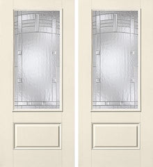 WDMA 68x80 Door (5ft8in by 6ft8in) Exterior Smooth MaplePark 3/4 Lite 1 Panel Star Double Door 1