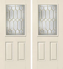 WDMA 68x80 Door (5ft8in by 6ft8in) Exterior Smooth CrystallineTM Half Lite 2 Panel Star Double Door 1