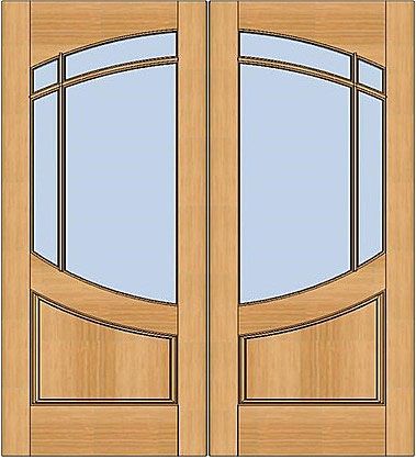 WDMA 72x80 Door (6ft by 6ft8in) Exterior Swing Walnut Wood 3/4 Lite Arch Lite Paririe Double Door 1