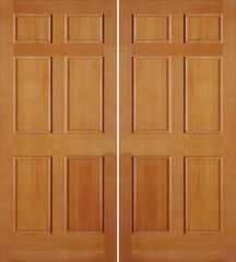 WDMA 72x84 Door (6ft by 7ft) Exterior Fir 6 Panel Double Door 1