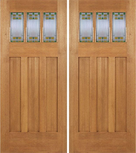 WDMA 72x84 Door (6ft by 7ft) Exterior Mahogany Barnsdale Double Door w/ GO Glass 1