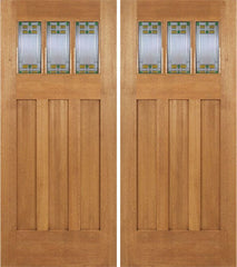 WDMA 72x84 Door (6ft by 7ft) Exterior Mahogany Barnsdale Double Door w/ GO Glass 1