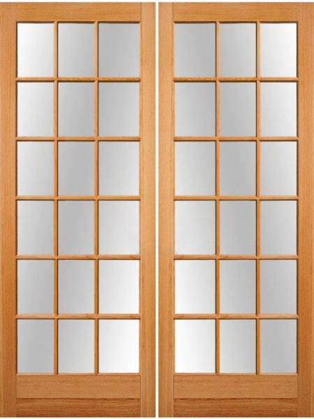 WDMA 72x96 Door (6ft by 8ft) Patio Fir 1-3/4in 18 Lite Exterior Doors Double Door 1