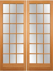 WDMA 72x96 Door (6ft by 8ft) Patio Fir 1-3/4in 18 Lite Exterior Doors Double Door 1