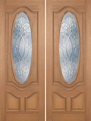 WDMA 72x96 Door (6ft by 8ft) Exterior Mahogany Carmel Double Door w/ CO Glass - 8ft Tall 1