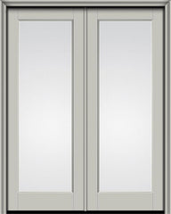 WDMA 72x96 Door (6ft by 8ft) Exterior Smooth 1 Lite 8ft0in Full Lite Flush-Glazed Fiberglass Double Door 1
